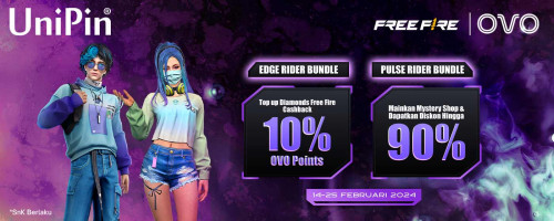 Top Up Diamonds Free Fire Pakai OVO Cashback 10% OVO Points & Mainkan Mystery Shop!